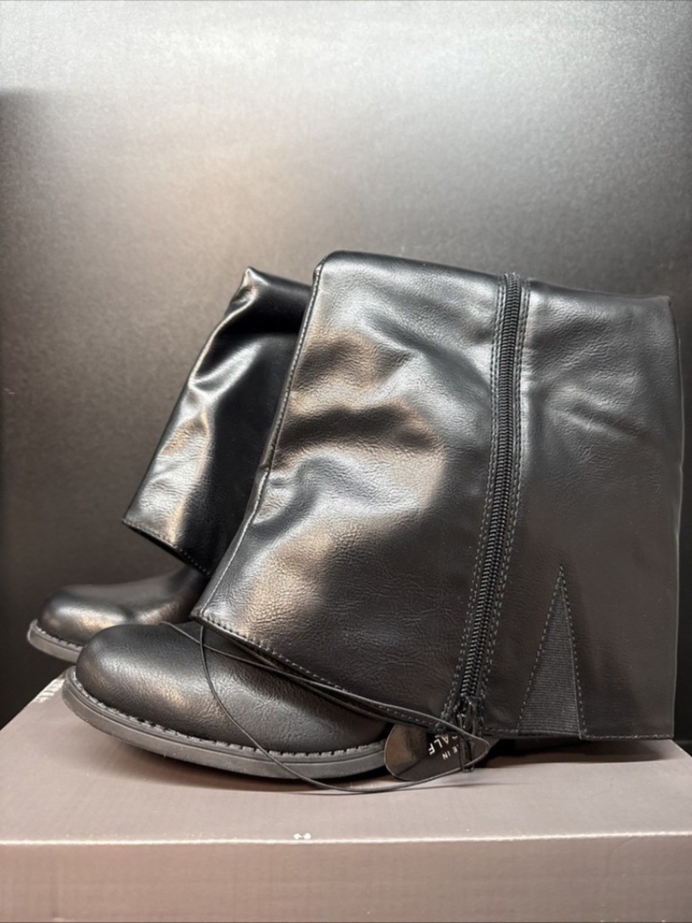 Style & Co Women's Black Maliaa Faux Leather Knee High Riding Boots NWT - Picture 6 of 12